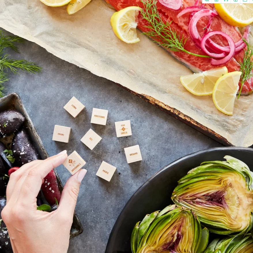 Игральные кости Foodie для сезонных ужинов сумочка с гравировкой игральных костей приготовления еды подарок нее папы свидания вечеринки