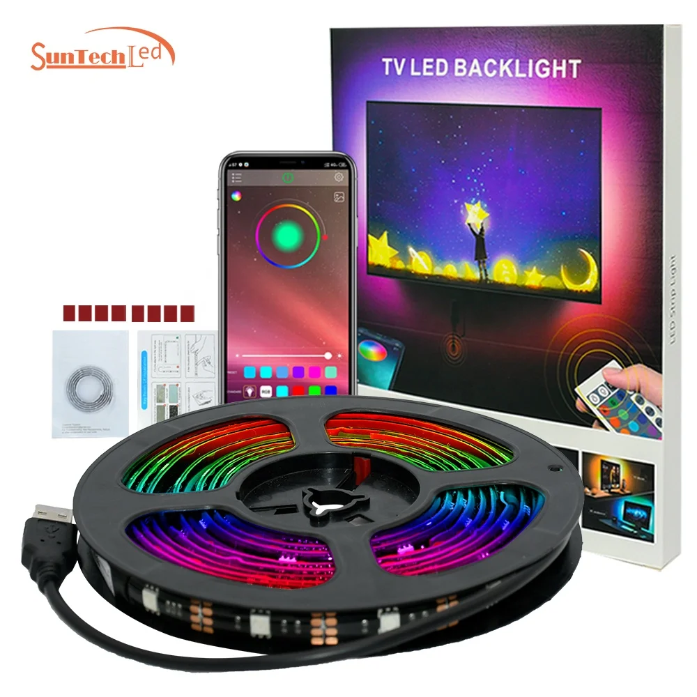 
Remote Control smd5050 RGB 5V usb kit 5m 30D/M Flexible bluetoothled tv backlight tira de colorful led tape strip lights 