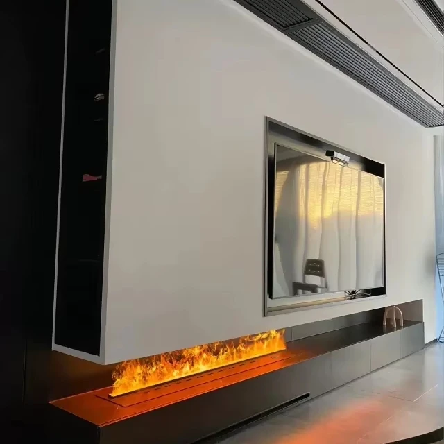 Luxury Household Energy Saving Portable Water Electric Fireplace 3 Sides Steam Vapor Wood Burning Fireplace Living Room Decor