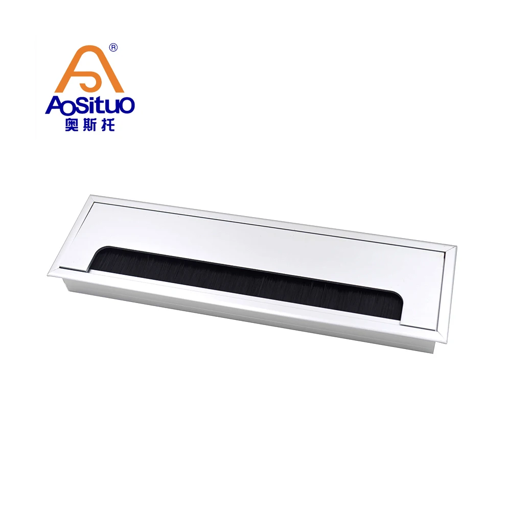 Square grommet aluminium office  computer desk cable outlet box manager table cable grommet