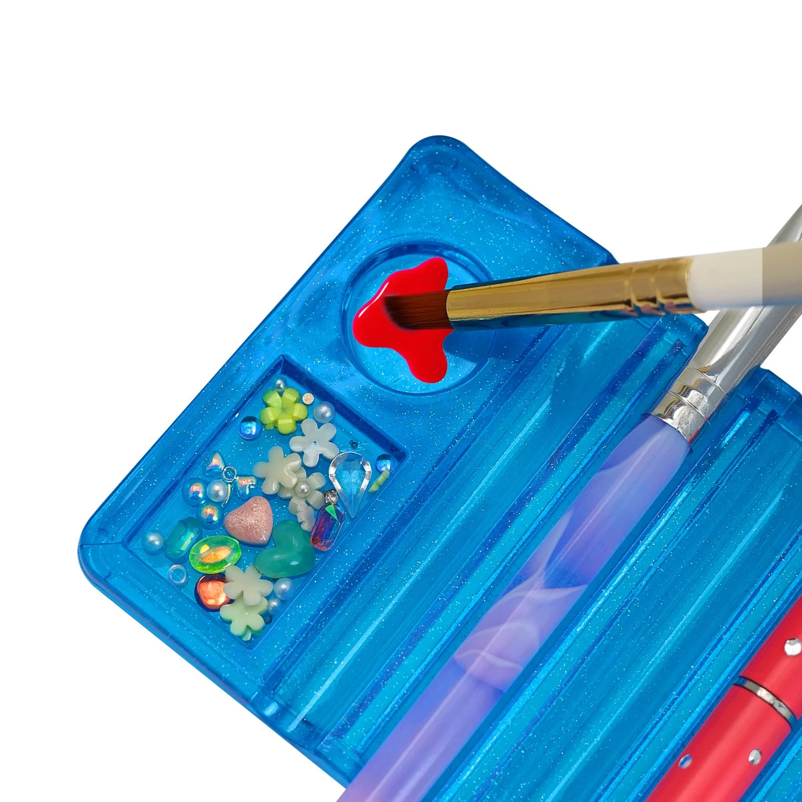 Оптовая продажа новые тренды инструменты для маникюрного салона 5 сеток пластиковая акриловая кисть ногтей палитра цветов держатель кистей