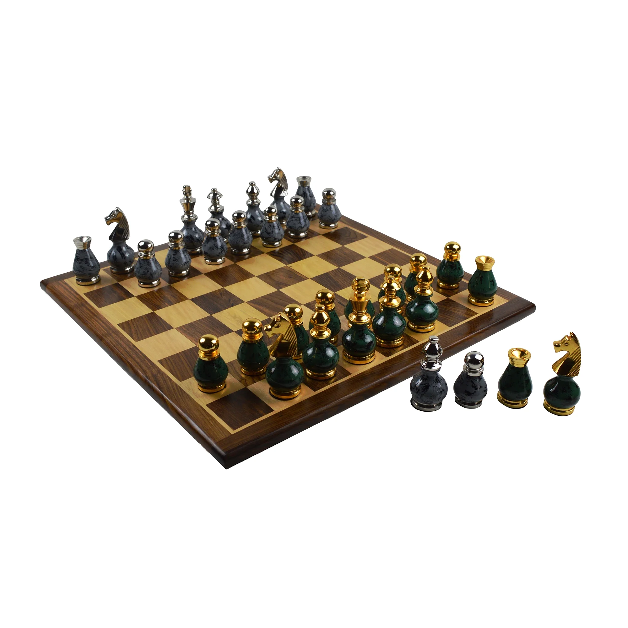 Popular Gold and Silver High Quality Plated  Pieces Metal  Set Chess  For Adults Indoor Go Game