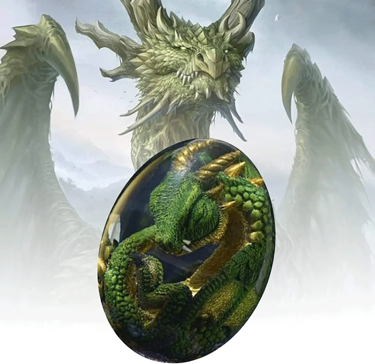 Lava Dragon Egg with Lighted Base Decor Dragon Egg Crystal Resin Transparent Handmade Sculpture Fire Pocket Dragon Souvenir
