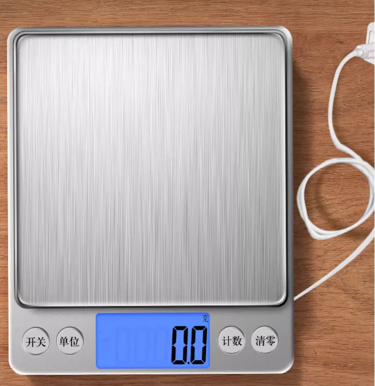 Household Kitchen Electronic Baking Gram Scale Gold LCD Display Digital Display Rectangle Battery Powered Jewelry Scale with Lid