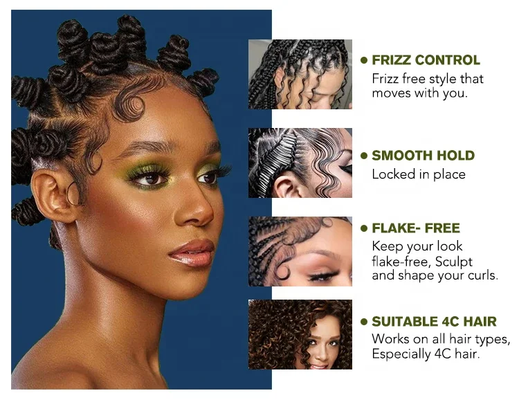 Herbal Gel for Curly Hair Products custom logo prevent breakage dryness OEM organic styling Hair Gel for Frizzy Styling Gel