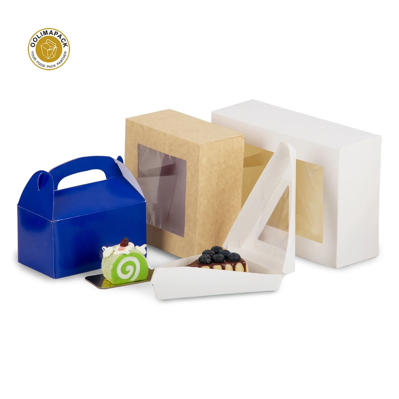 
Wholesale Custom Pattern Logo High Quality Christmas Creation Kraft Paper Swiss Roll Cake Box With Lid 