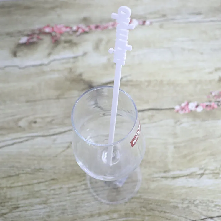 Cocktail Swizzle Sticks Plastic Disc Top Drink Stirrers Transparent Bar Drinks Mixing Rod for Coffee Whiskey Beverage