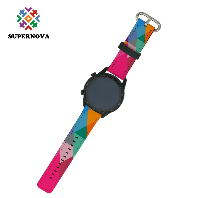Supernova Sublimation Blank Watch Band for Samsung Watch Custom Leather Watchbands for Huawei