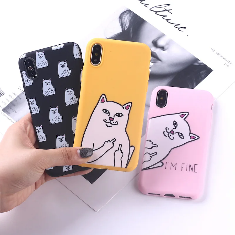 
Replacement Funny Animal Cat Case for iPhone 7 8 7/8 Plus Case for iPhone XS/XR XS Max 11 11Pro Cover 