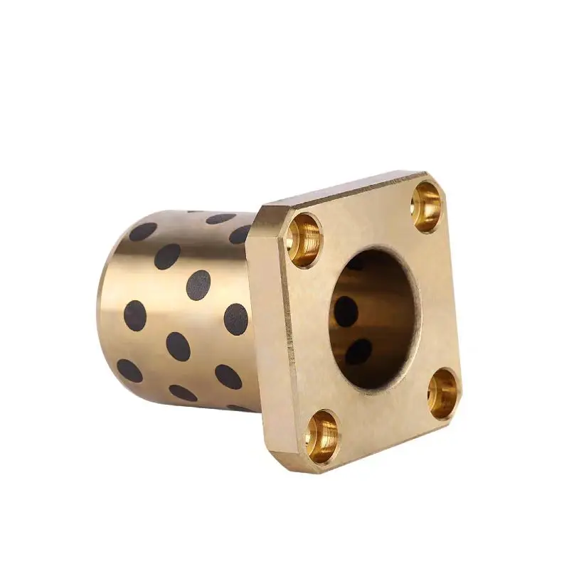 Graphite Plugged Bronze Bushings square flange bronze custom graphite impregnated brass bushing flanged brass bushing