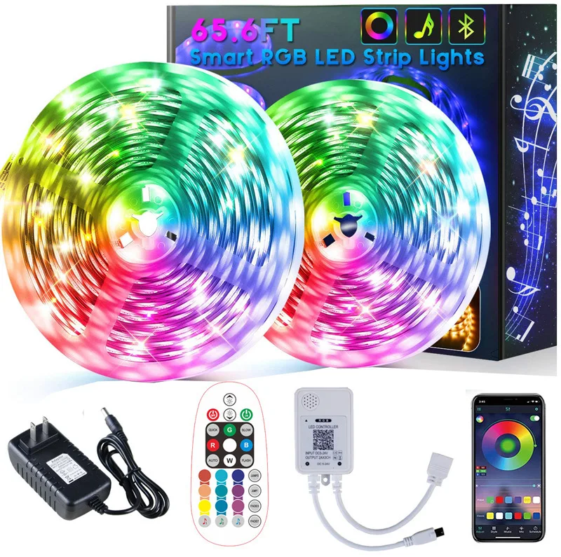 Alexa Tuya Google Home APP Remote Control Smart RGB Strip Light IP65 Waterproof WIFI Smart LED Strip WIFI LED Strip Light