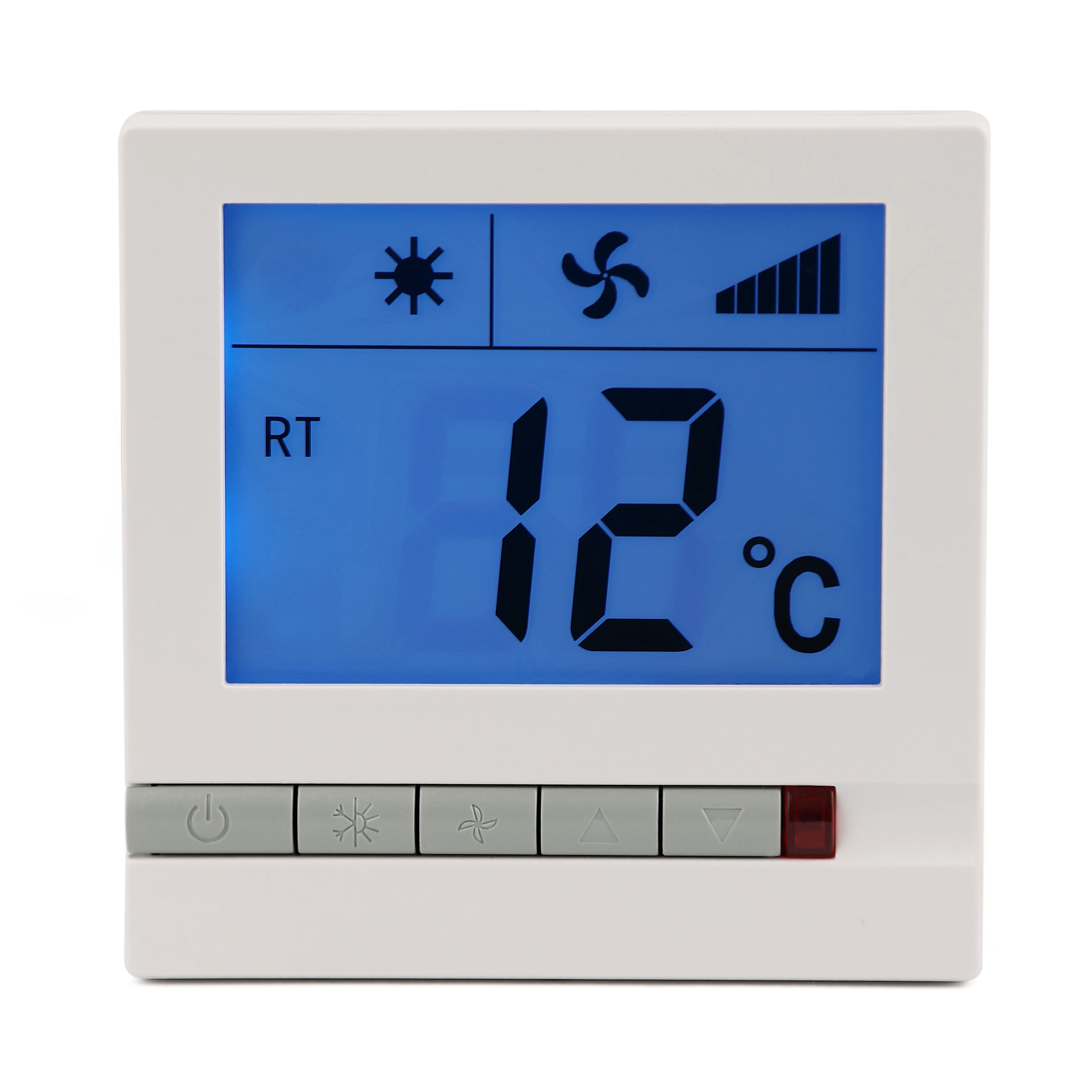 230V Large Screen LCD Display  FCU Air Conditioner Temperature Controller Central Wired Non-programmable Thermostat HVAC