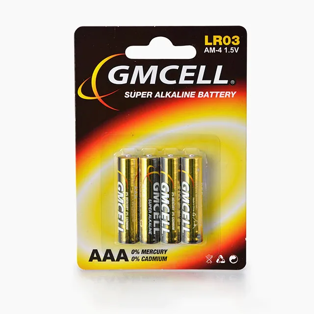 GMCELL Wholesale Batteries Alkaline Cell AA Battery Size 1.5V AAA Lr03 AM4 Alkaline Battery