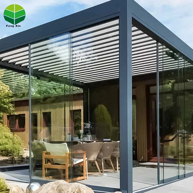 Frame High Quality Tempered Glass Door Window Aluminium Export Frameless Multitrack Glass Sliding Folding Door 10mm Thickness
