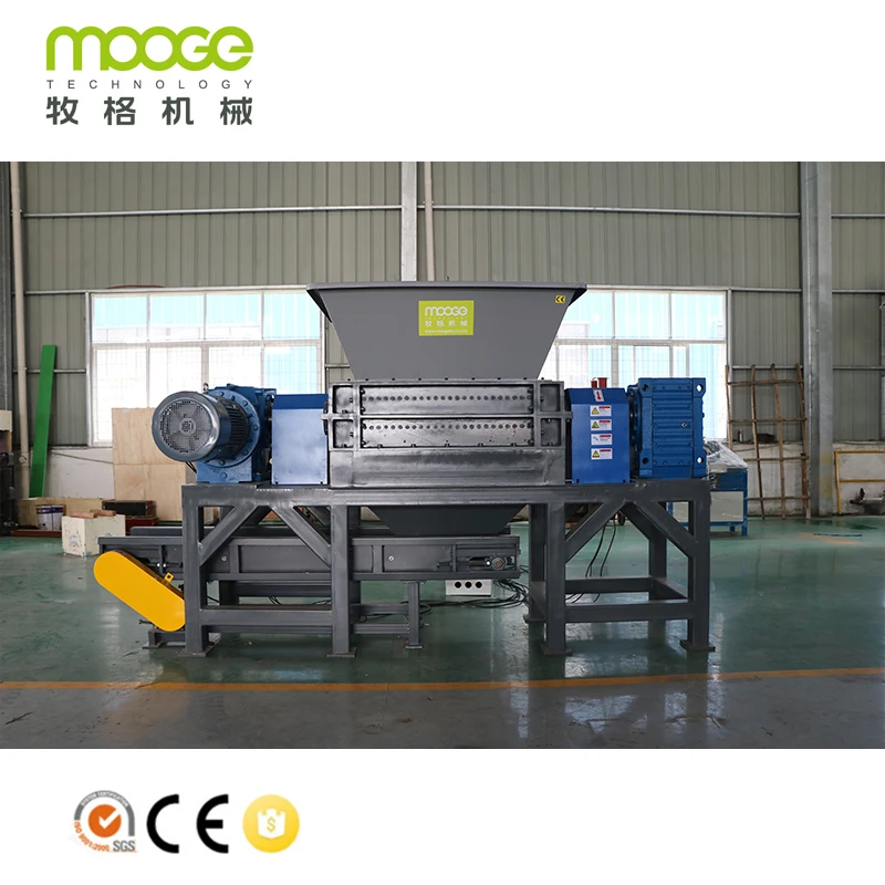 Waste Meral Iron Tire Tyre Bottle Drum Barrel Recycling Plastic Double Shaft Shredder Machine