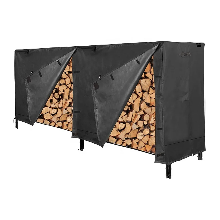 
Low MOQ custom all weather resistant garden wood log rack cover storage durable outdoor firewood rack cover 