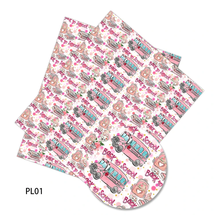 New High Quality Custom Pattern Print Cartoon Character Faux Synthetic PU Printed Leather Sheets Fabric