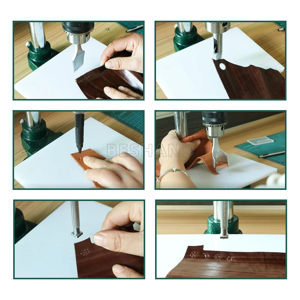 Hand Press Machine Manual Stamping Machine for Punching Leather Stitching Holes