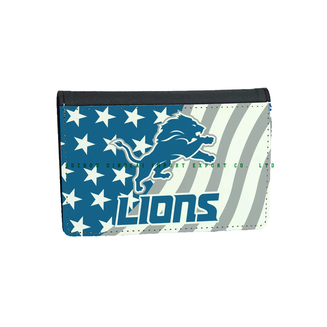 Custom 14.6X9cm Passport Cover  PU Leather Detroit Lions  Passport Holder Cover Case with Card Slot