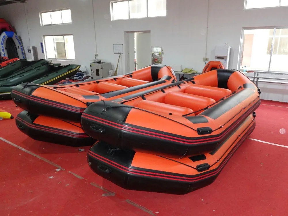 Sunkeshin Heavy Duty Inflatable Boat with Aluminum Floor and Seat Bag 10 person Paddle Boat
