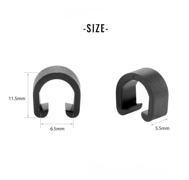 11.5mm*6.5mm black Plastic Bicycle C-Clips Clamps Fixed Clips Frame Buckle