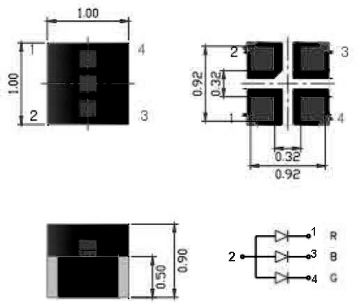 Houkem 0.06w full color mini SMD 1010 RGB led 3 in 1