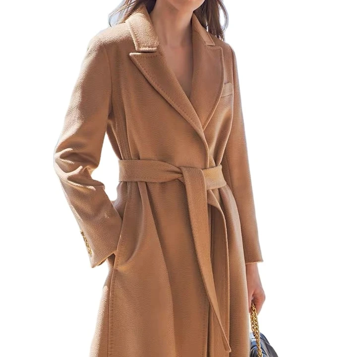 Custom Logo 2021winter Popular Fashion Customized Fashion Women Luxury Wool Coats For Ladies Korean Clothes Long Cashmere Coat