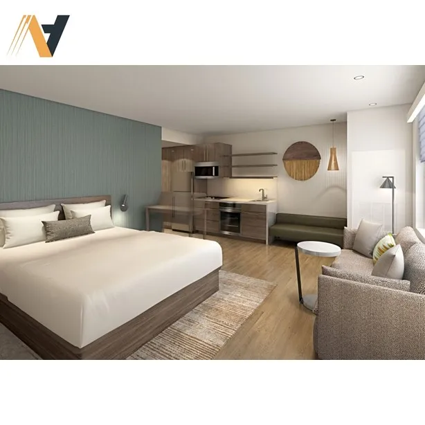 NHA Furniture Factory For Marriott Hotel Solid Wood Frame Upholstered Hotel Room Furniture For Hotels