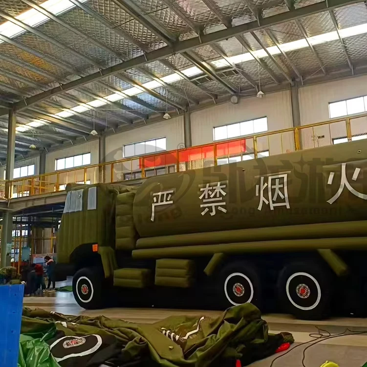 PVC inflatable cartoon customized Inflatable Oil tank truck artificial truck for sale