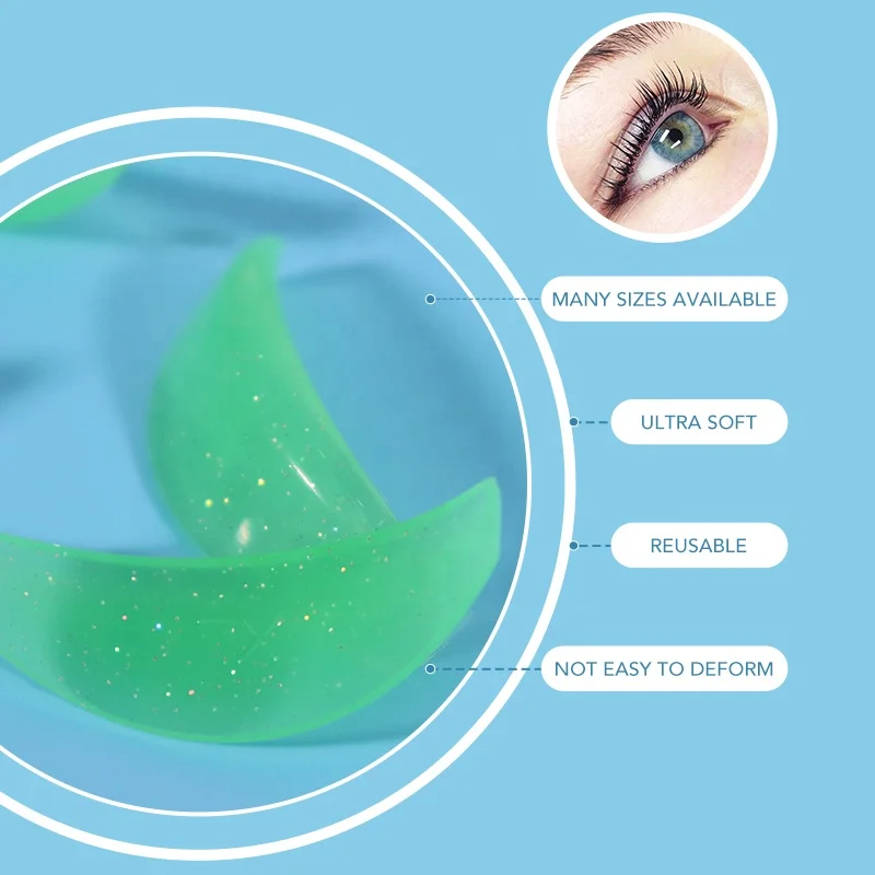 Translucent Eyelash Perm Shield Soft Lash Lift Silicone Pad Reusable Glue free Self Sticky Lash Lifting Rod Lash Perming shields