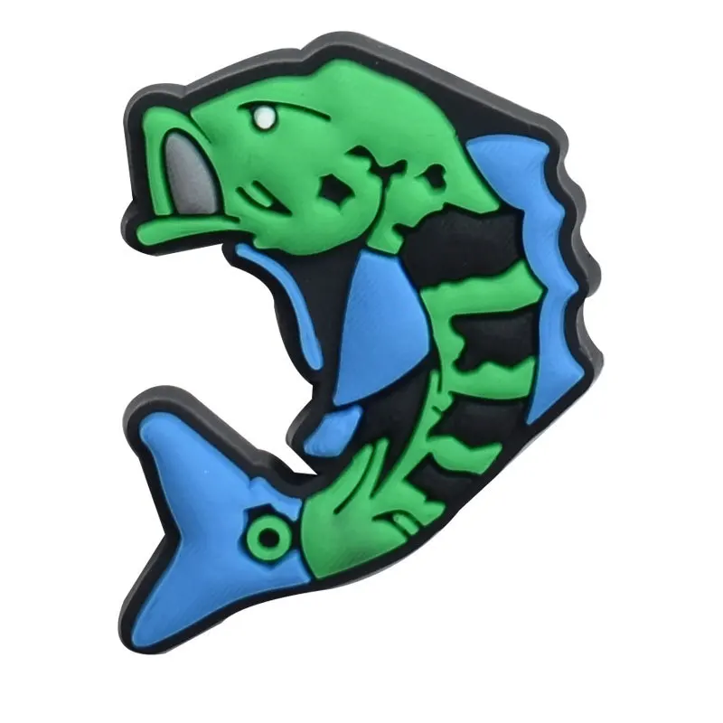 Creative fish series wholesale customized soft shoes decorative children gifts PVC soft plastic new design shoelaces croc charm