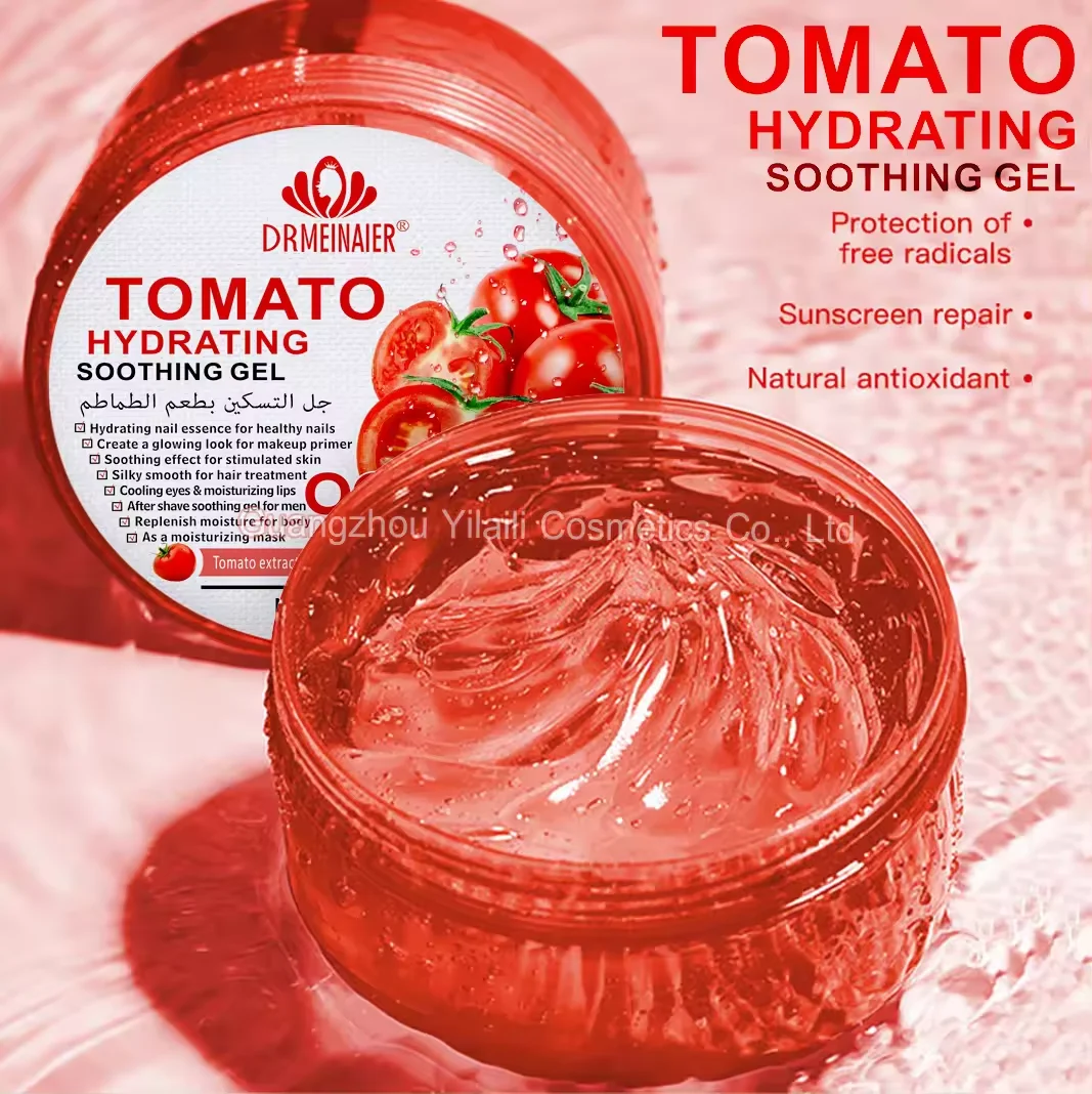 Natural Vegan Tomato Soothing Gel Skincare Hydrating Whitening Anti-acne Face Mask Sun Repair Moisturizing Crystal Gel