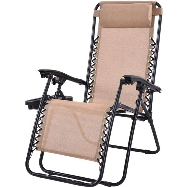 Realsin Wholesale zero gravity lounge chair with pillow and cup holder reclining lounge chairs outdoor sun loungers