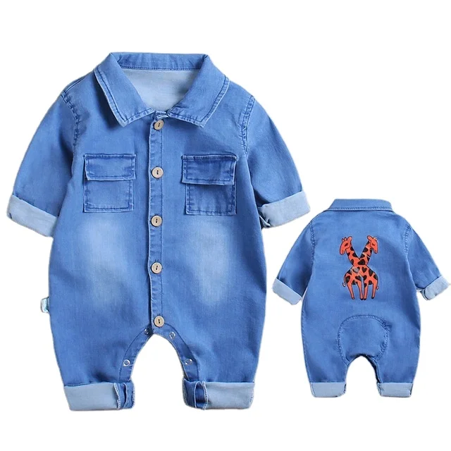 Fall Baby Clothes Newborn Long Sleeve Denim Romper Set for Infant Clothing Denim Jumpsuit One-Piece Boy Girl kids denim
