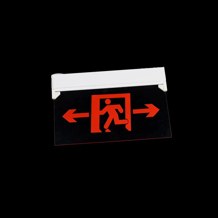 Ip20 Fire Led Emergency Exit Safety Signs Board Battery Rechargeable Running Man Pattern Led Exit Sign
