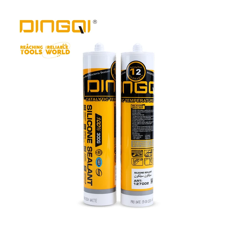 DINGQI Multifunctional Sealant 300ml Fast Cure Acid 100% Silicon Sealant Adhesive Silicone For Construction Silicone Sealant