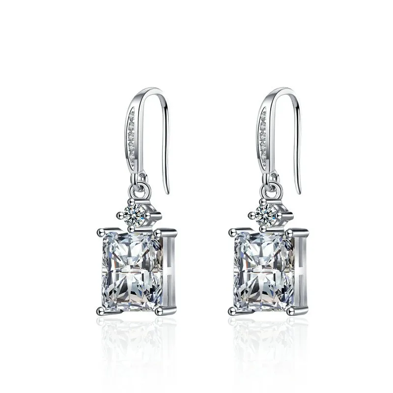 Most popular jewelry for 2023 Square Diamond earring hook luxury earring gifts for women