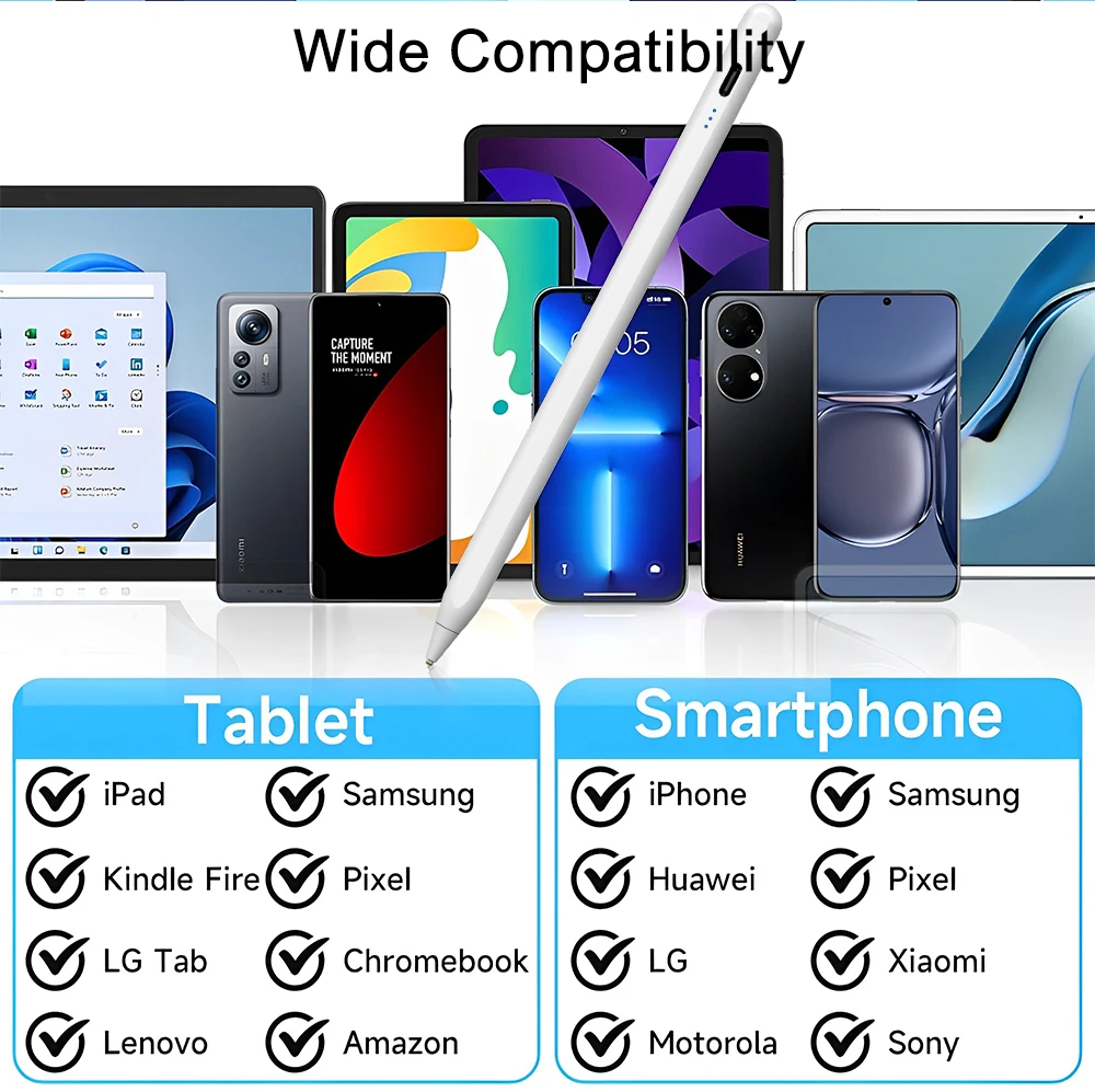 New Metal Capacitive Touch  Screen Pen For iPad Air Mini For iPhone Samsung Xiaomi Universal  PC Smart Phone