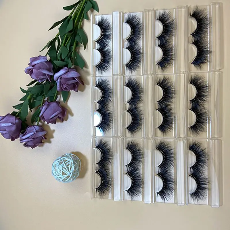 Tray Private Label Mink Eyelashes Vendor 3D 100 Mink Eyelash Strips Wholesale False Eyelashes
