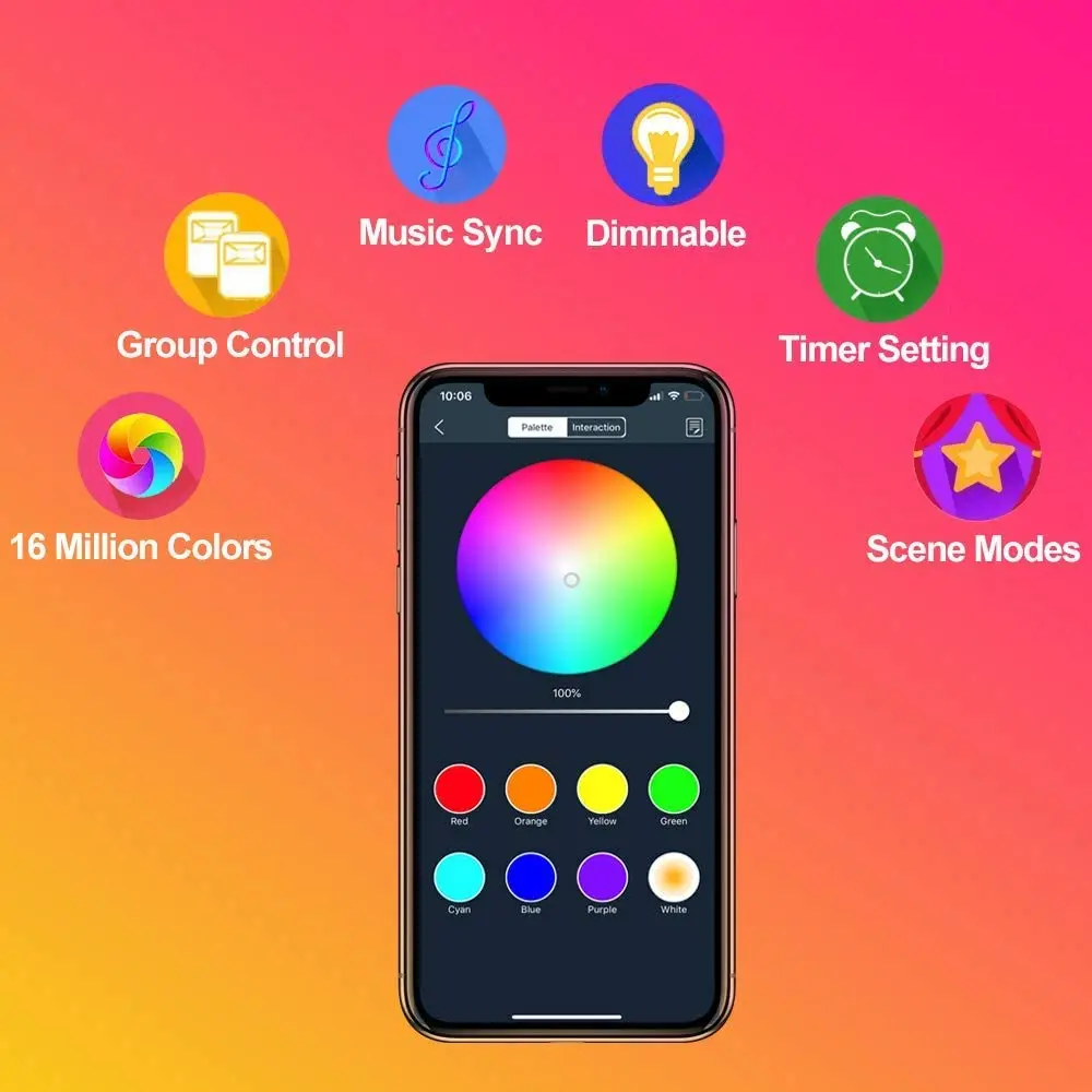 Прямая поставка, Светодиодная лента цвета мечты, светодиодные ленты с управлением через приложение, многоцветные светодиодные ленты, водонепроницаемые светодиодные ленты RGB