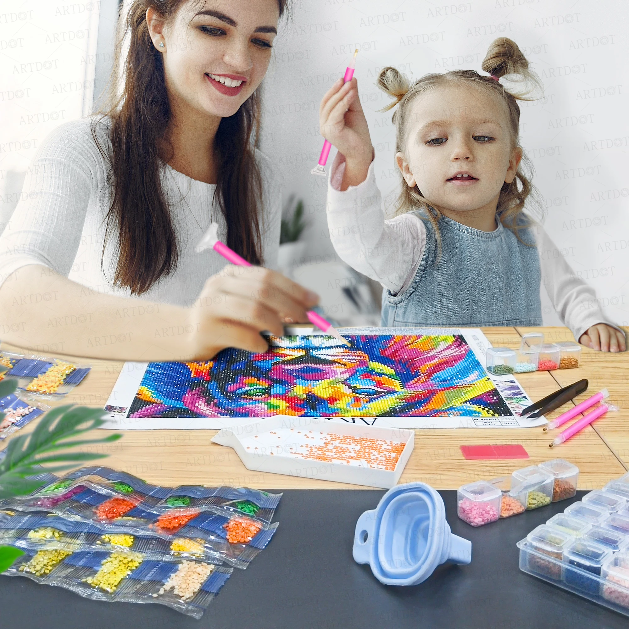 
Diamond Painting Square/Round Drills DMC 445 Colors 200pcs/Bag Rhinestones Beads for 5d DIY Diamond Art 