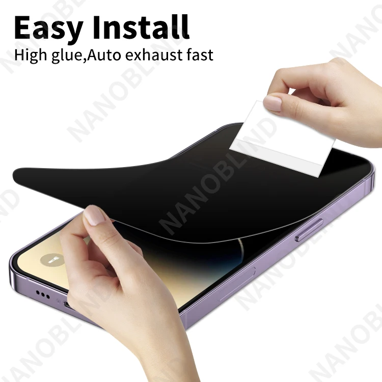 NANOBLIND 360 Degree Privacy Screen Protector Full Glue 2.5D Guard 4 Way Anti Blue Light Protective Film For iPhone 14