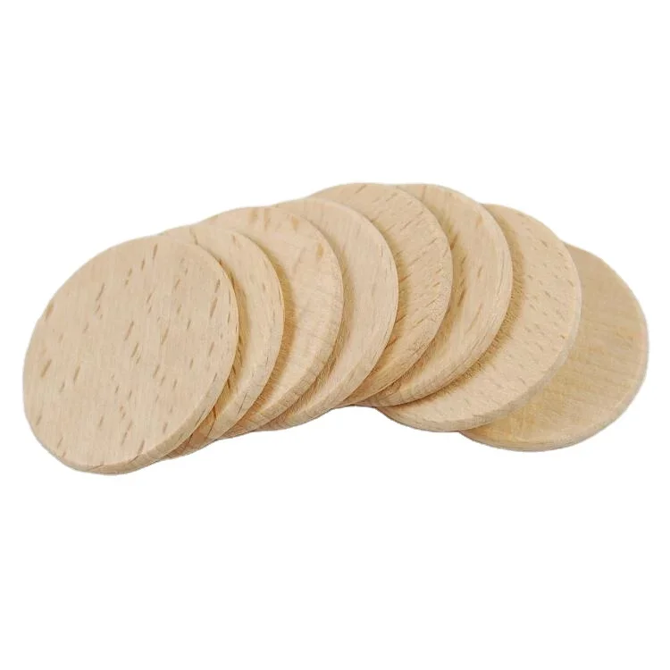 Wholesale Diy Crafts Accessories Diy Unfinished Wood Slices 37mm Beech Wood Round Slice custom wood round disk for decoration