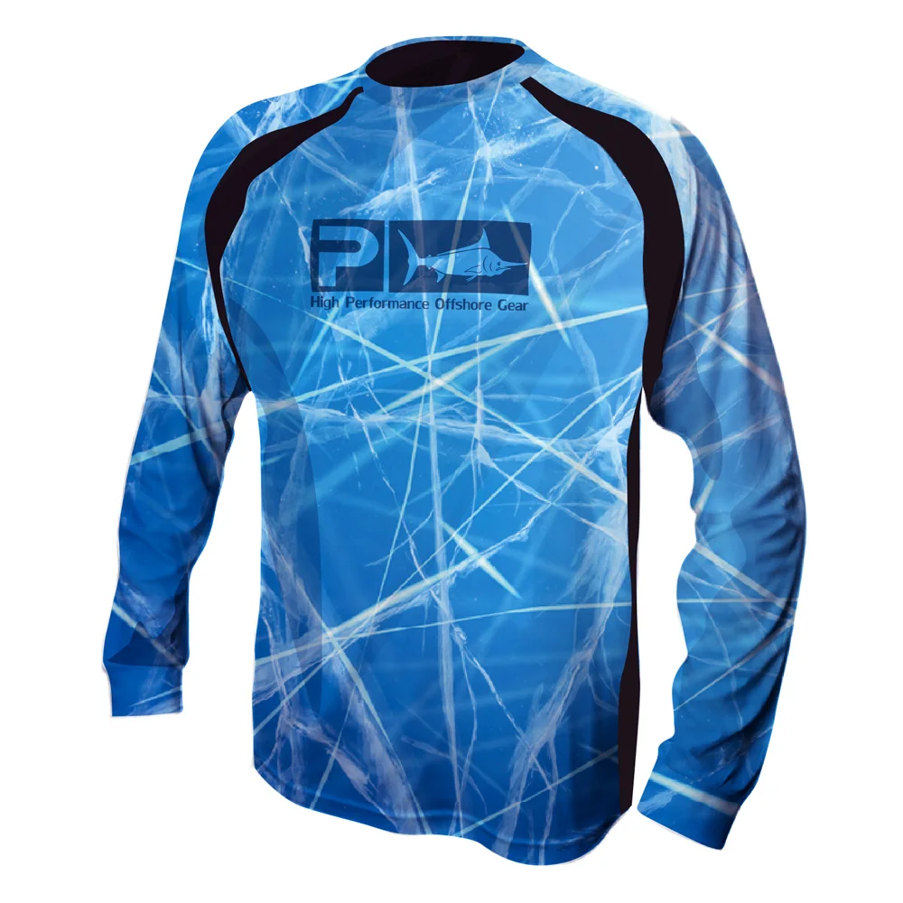  latest design long sleeve upf uv quick dry customize tournament men fishing shirts wholesale pelagic