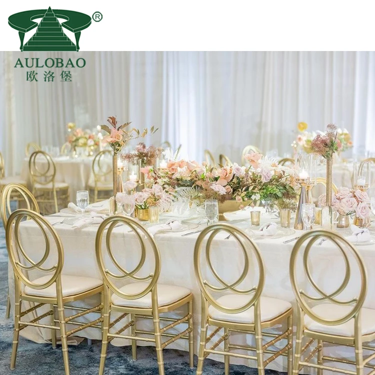Luxury Phoenix gold aluminum metal stacking banquet chair pakistan