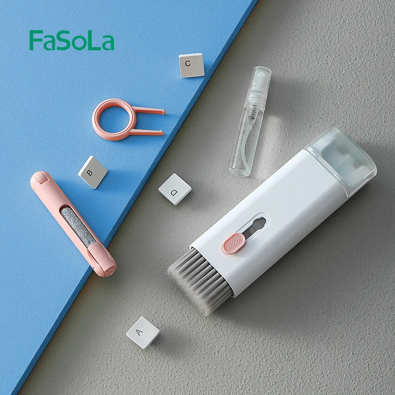 FaSoLa 7 in 1 Laptop Screen Keyboard Earbud Cleaner Kit Cleaning Pen Brush Tool Set for PC TV Phone Computer Headphone