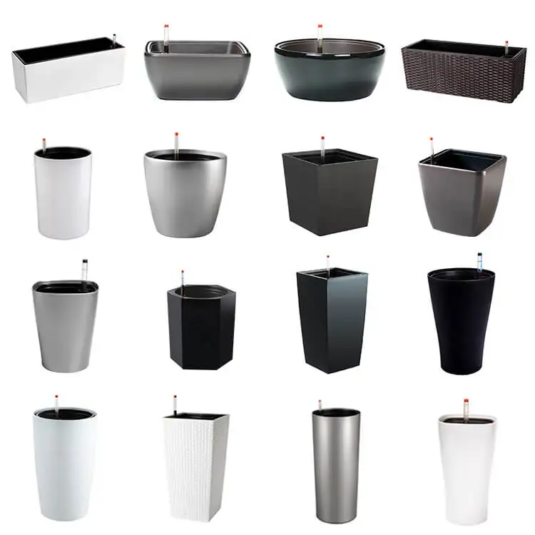 BRICE 12-inch large planter box self watering plastic flower pots distribution flower pots plastic white color