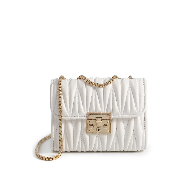 custom fashion ladies leather 2022 crossbody shoulder strap chain bag