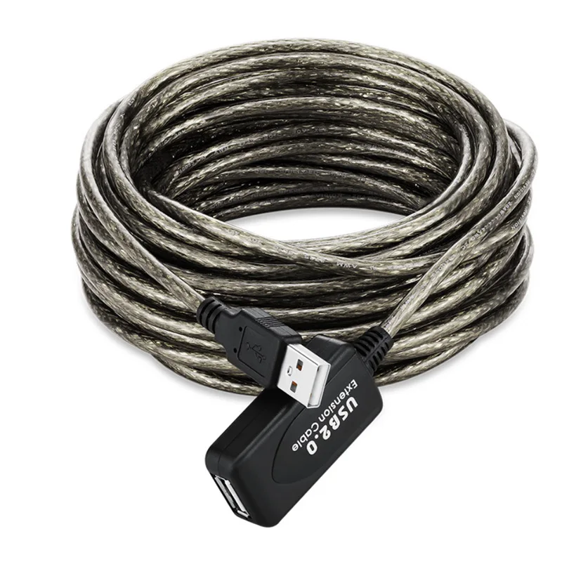 USB2.0 extension cable 5 m signal amplifier A/F male to female data cable with chip braided cable 10 m