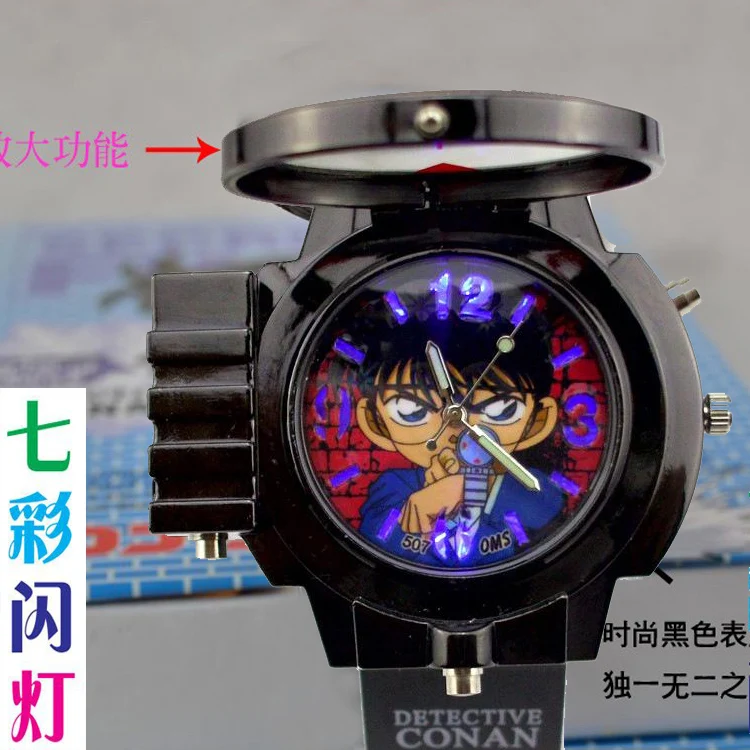 cartoon kid watch laser luminous function kids quartz Factory direct sales lampion watch with magnifying glass